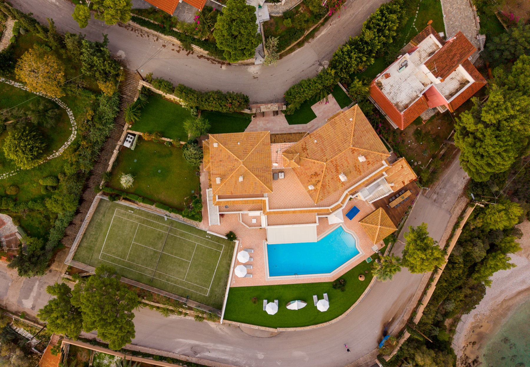 Villa Rafaella, top-down aerial of the property